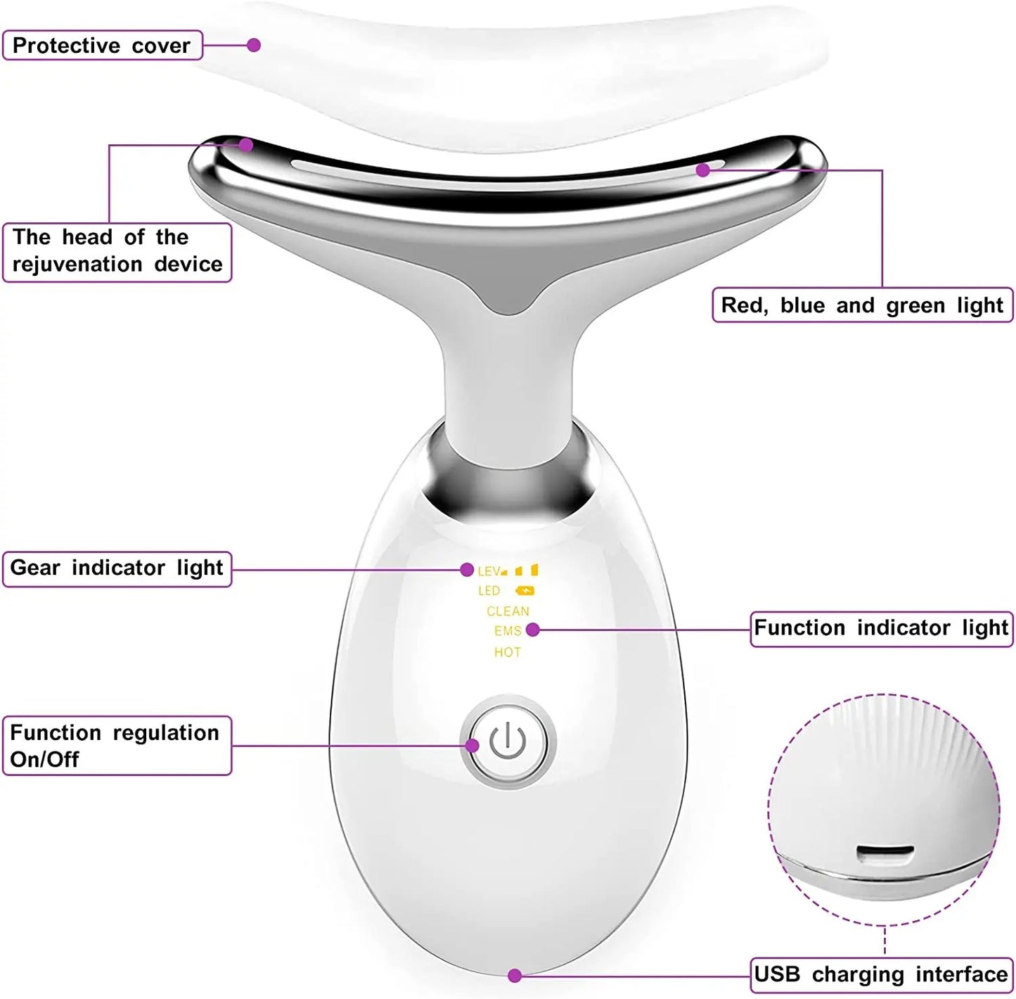 NuovaCell® Anti-Aging Facial Lifting Device with EMS, Vibration & Heat Therapy